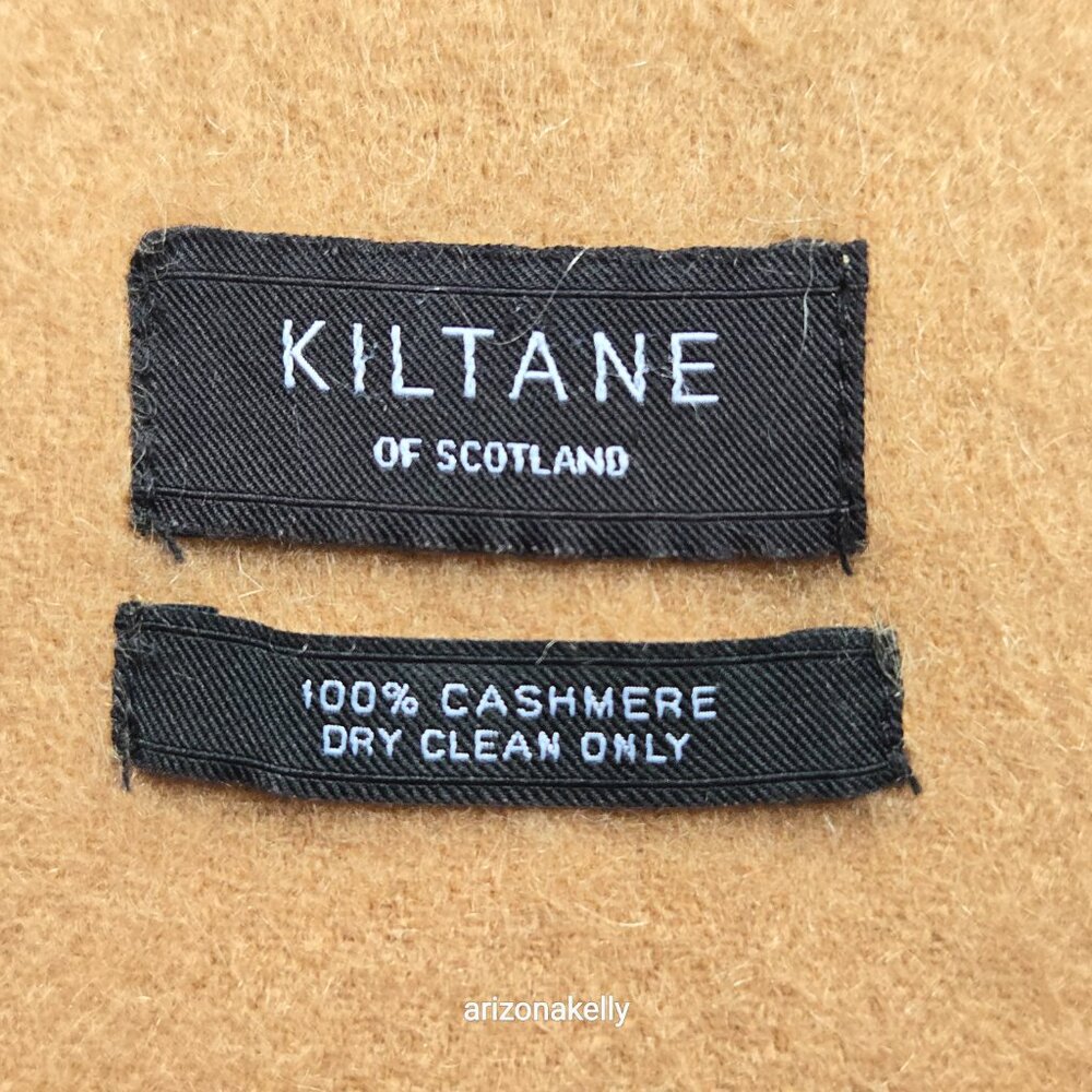 Kiltane of Scotland 100% Cashmere Oversized Scarf Wrap Tan Camel - Picture 2 of 16